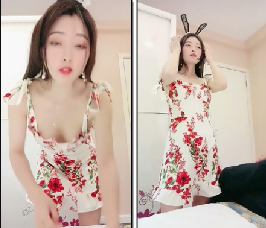 骚货来袭！多年未见如此骚逼小贱货，被两大汉3P爆插，撩下花裙一对爆乳，双屌一起舔，轮番上阵操骚逼