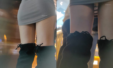 XLBCD原创 超级性感高颜包臀裙美女 超长时间白色丁字裤 抄底特写撸点十足 超清4K原版