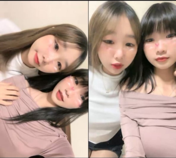 【一只兔叽吖】校花双女神~!尺度升级~完全放飞~无套群P，小妹妹挺漂亮，被干得娇喘阵阵 (12