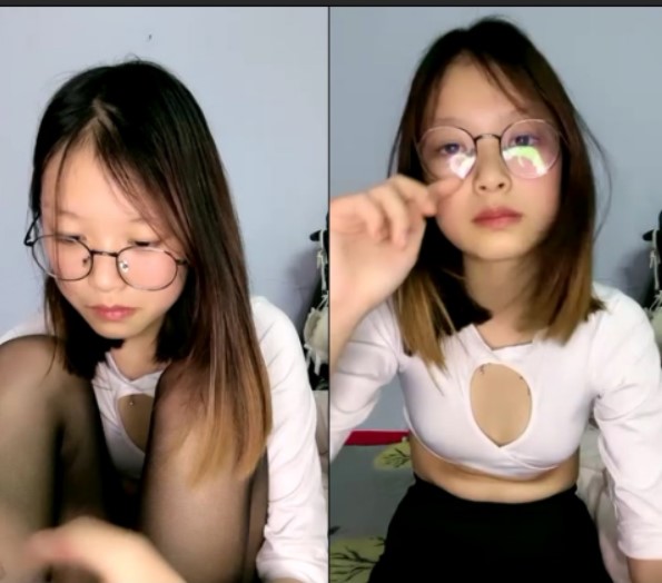 新人！【泡泡鱼妹妹】两个00后可爱眼镜妹~舌吻互舔无套啪啪~稚嫩的少女胴体，看了流鼻血 (6)