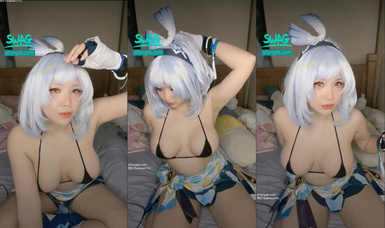 泰國巨乳肥臀Coser【yuuuzu_cos】_露臉露穴_自慰噴水_近距離掰開白虎穴特寫 (5)